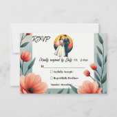 Cartons Réponse Élégante Mariée Romantique Et Mariage Floral (Devant)