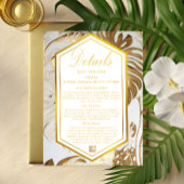 Cartons Réponse Elégante Monstera Gilded Gold Mariage Détails Cart