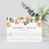 Cartons Réponse Élégante Pêche Rose choix de repas Mariage R (Debout devant)