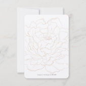 Cartons Réponse Elégante Peony-RSVP beige simple avec choix de rep (Dos)