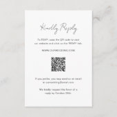 Cartons Réponse Élégante Photo QR Code Mariage moderne (Devant)