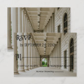 Cartons Réponse Elégante réception de la salle de mariage Mariage  (Devant / Derrière)