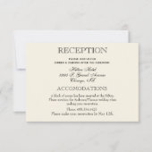 Cartons Réponse Elégante Réception De Mariage Simple Traditionnell (Devant)