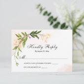 Cartons Réponse Élégante rose Fleurs de Jardin Mariage de verdure (Debout devant)