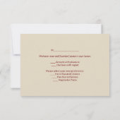 Cartons Réponse Elégante Rose rouge et Peony crème (Dos)