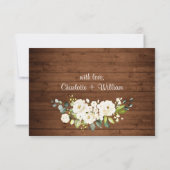 Cartons Réponse Elégante Roses Blanches Dentelle verte Mariage rus (Dos)