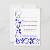 Cartons Réponse Élégante Royal Blue Swirls (Dos)