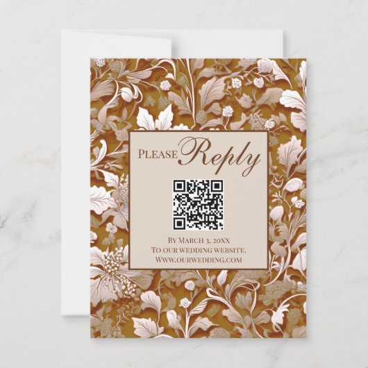 Cartons Réponse Elégante terre cuite victorienne blanc floral (Devant)