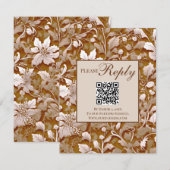 Cartons Réponse Elégante terre cuite victorienne blanc floral (Devant / Derrière)