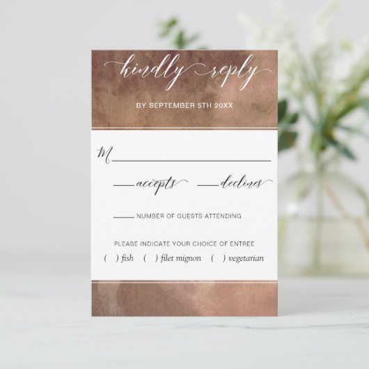 Cartons Réponse Elégante Tons Terre Aquarelle Avec Options De Repa (Debout devant)