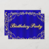 Cartons Réponse Élégante Typographie de l'or Regal Anniversaire (Devant / Derrière)