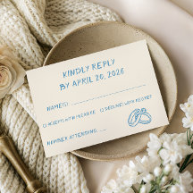Élégante Typographie de Script Bleu Mariage Minima