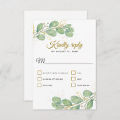 Cartons Réponse Elégante végétation botanique Mariage Eucalyptus (Devant / Derrière)