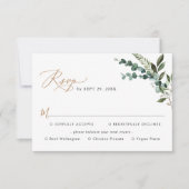 Cartons Réponse Élégante verdure rustique Mariage d'or Options de (Devant)