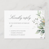 Cartons Réponse Élégantes feuilles de eucalyptus verdure or mariag (Devant)