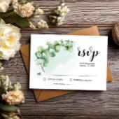 Cartons Réponse Élégantes feuilles d'eucalyptus de verdure Mariage