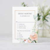 Cartons Réponse Élégantes fleurs d'aquarelle mi-été | Choix de rep (Debout devant)