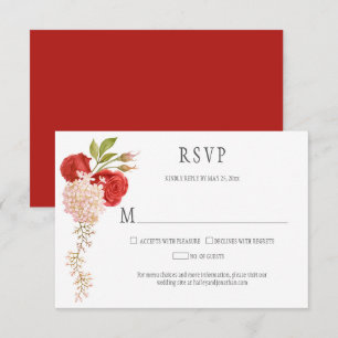 Cartons Réponse Élégantes roses rouges d'hiver et hydrangées