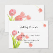 Cartons Réponse Élégantes Tulipes Roses Douces (Devant / Derrière)