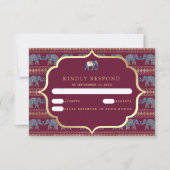 Cartons Réponse Élément indien de mariage à l'éléphant de Bourgogn (Devant)