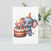 Cartons Réponse Éléphant Mignon 12e Anniversaire (Debout devant)