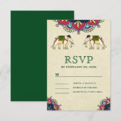 Cartons Réponse Éléphants traditionnels Mariage indien (Devant / Derrière)