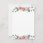 Cartons Réponse Elizabeth Simple Elegant Rose Flowers Mariage (Dos)