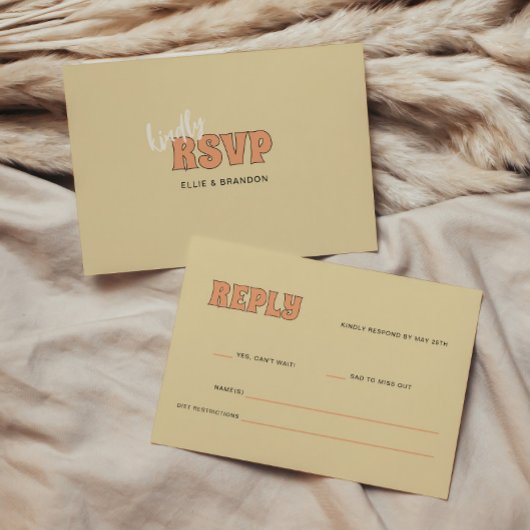 Cartons Réponse ELLIE Retro Bold & Modern Typography Mariage