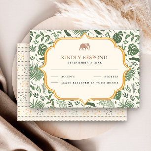 Cartons Réponse Élphant de la Forêt Tropicale Mariage Indien