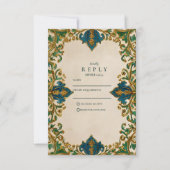 Cartons Réponse Emerald Baroque Islamic Wedding (Devant)