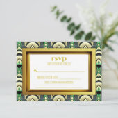 Cartons Réponse Emerald & Gold Art Déco (Debout devant)