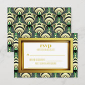 Cartons Réponse Emerald & Gold Art Déco (Devant / Derrière)