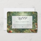 Cartons Réponse Emerald Green Enchanted Forest Wedding (Devant)