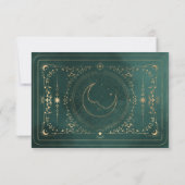 Cartons Réponse Emerald Green & Faux Gold Tarot Mariage céleste (Dos)