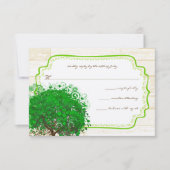 Cartons Réponse Emerald Heart Leaf Tree Grange Mariage en bois RSV (Devant)