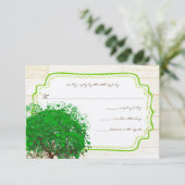 Cartons Réponse Emerald Heart Leaf Tree Grange Mariage en bois RSV (Debout devant)