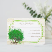 Cartons Réponse Emerald Heart Leaf Tree Grange Mariage en bois RSV (Debout devant)