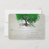 Cartons Réponse Emerald Heart Leaf Tree Wedding Invite (Devant)
