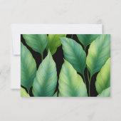 Cartons Réponse Emerald Hummingbird Tropical Feuille Mariage (Dos)