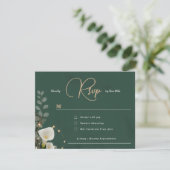 Cartons Réponse Emerald & Ivory Botanical Elegance Wedding (Debout devant)
