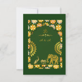 Cartons Réponse Emerald traditionnel Marigold Mariage hindou (Dos)