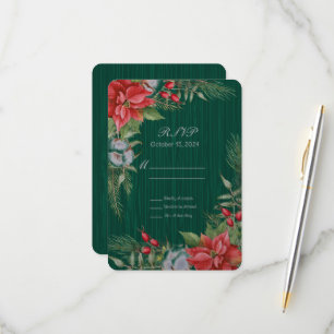 Cartons Réponse Émeraude de Noël Green Poinsettia