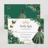 Émeraude Papillons verts Princesse Quinceañera