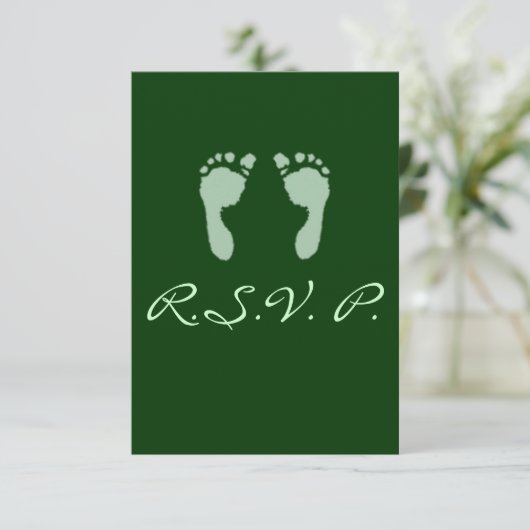 Cartons Réponse Empreintes bébé (vert) (Debout devant)