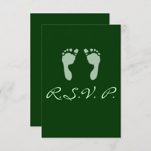 Cartons Réponse Empreintes bébé (vert) (Devant / Derrière)