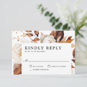 Cartons Réponse Enchanted Automne Rustique Boho Blooms Mariage (Debout devant)