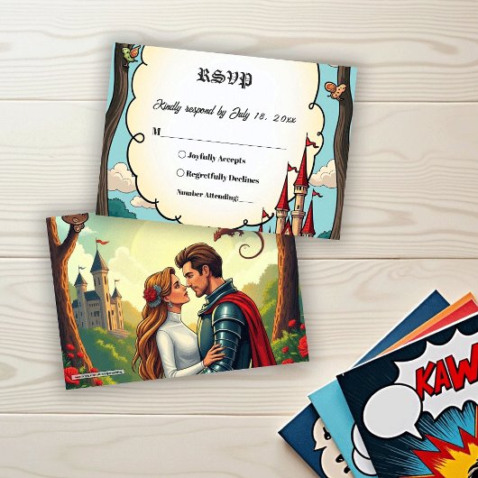 Cartons Réponse Enchanted Forest Woodland Castle Fairytale Wedding