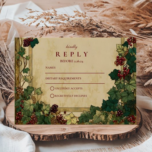 Cartons Réponse Enchanted Ivy Greenery Mariage