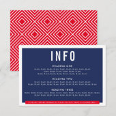 Cartons Réponse ENCLOS DÉTAILS fun bold block marine bleu rouge (Devant / Derrière)