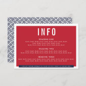 Cartons Réponse ENCLOS DÉTAILS fun bold block marine rouge foncé (Devant / Derrière)